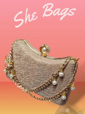 Elegant Women's Golden Metal Clutch | Fancy & Formal Evening Bag