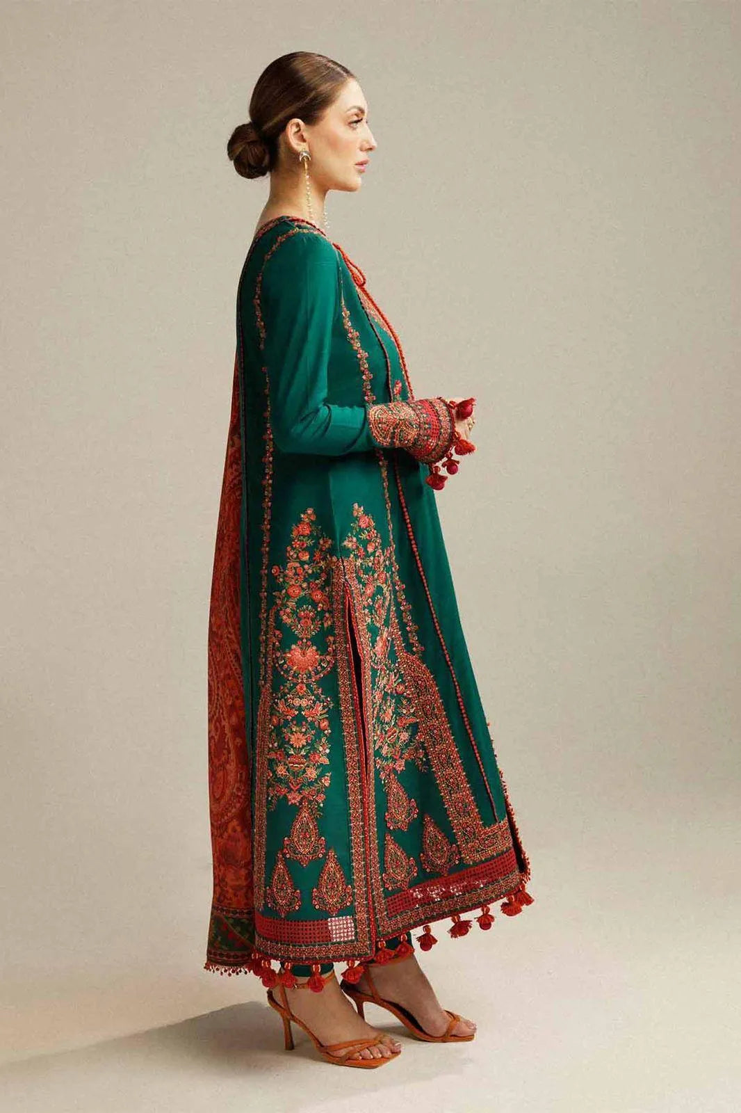 Full Heavy EMB 3PC Unstitched Embroidered Suit