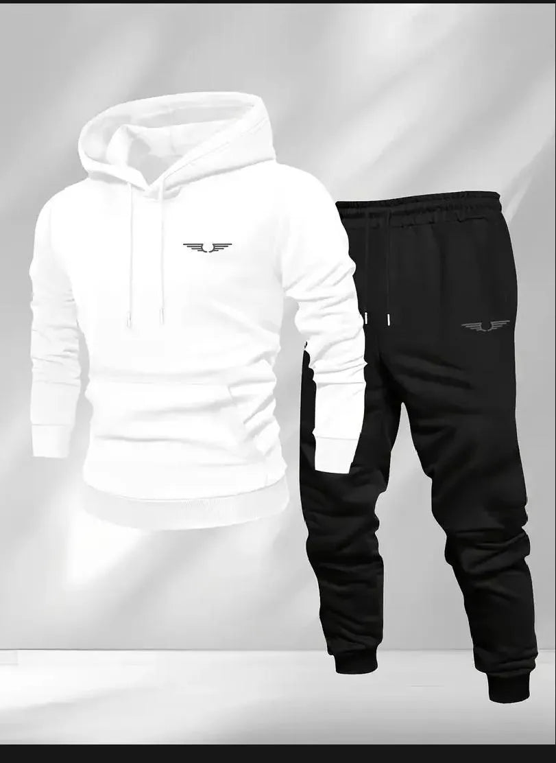 2 Pcs Men's Fleece Printed Track Suit